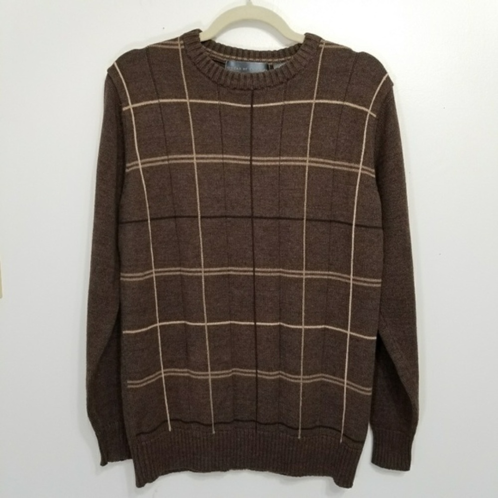 Oscar De La Renta Men's Brown Knit Sweater Oscar d